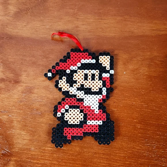Christmas Mario Hama Beads Perler Holiday Super Mario Perler Bead